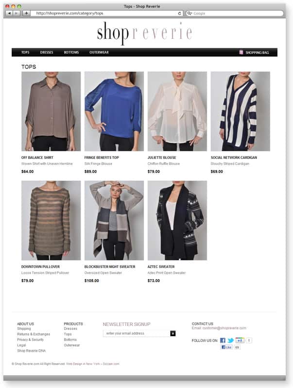 Shopreverie.com category page