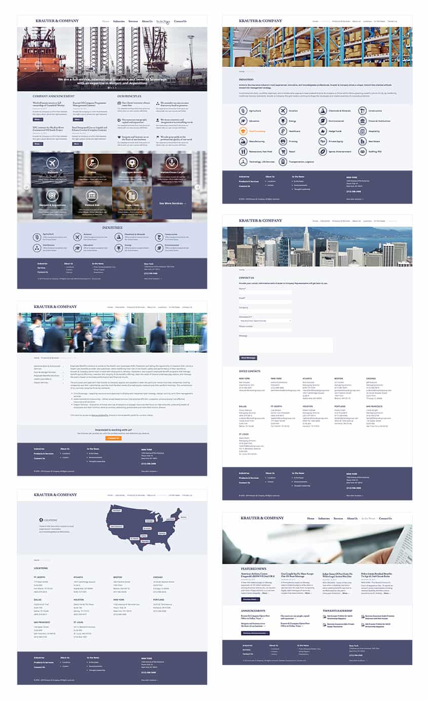 Krauter Group home and inner page mockups