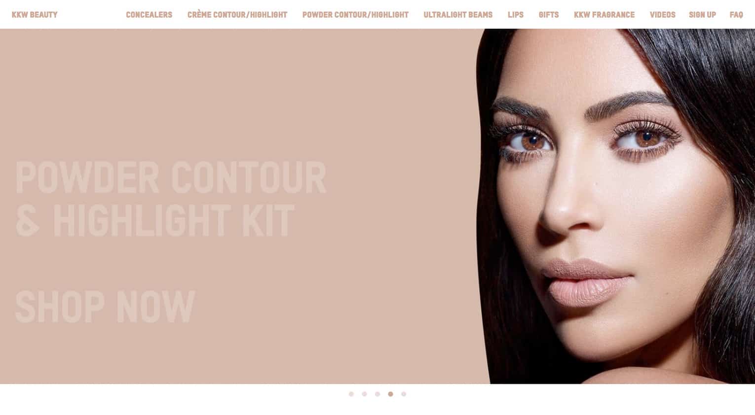 screenshot of kkw beauty website