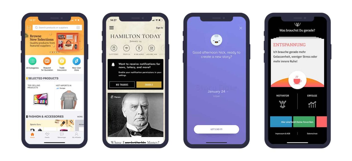 screenshots of flutter applications