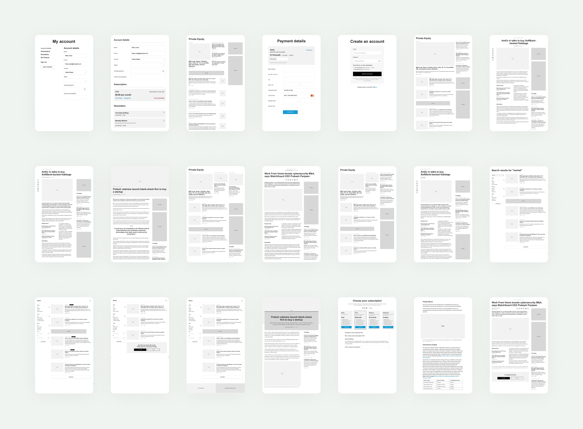 Example of UX prototype