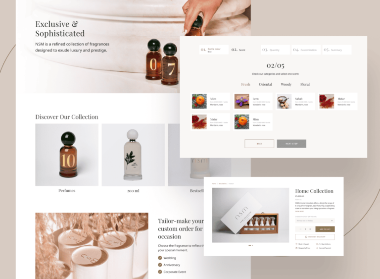 NSM Perfumes ecommerce website design