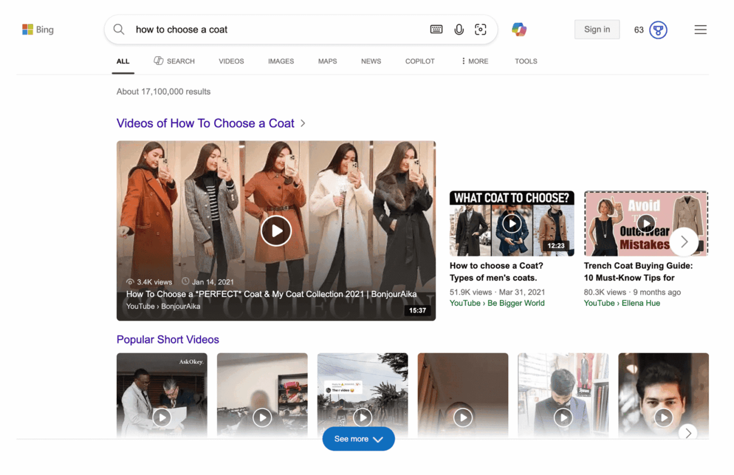 Ranking in Bing for Visually Rich Content