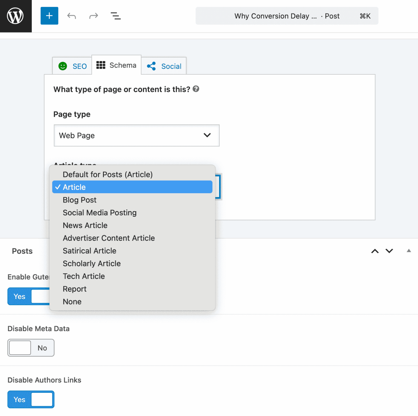 Yoast SEO in WP for AI visibility
