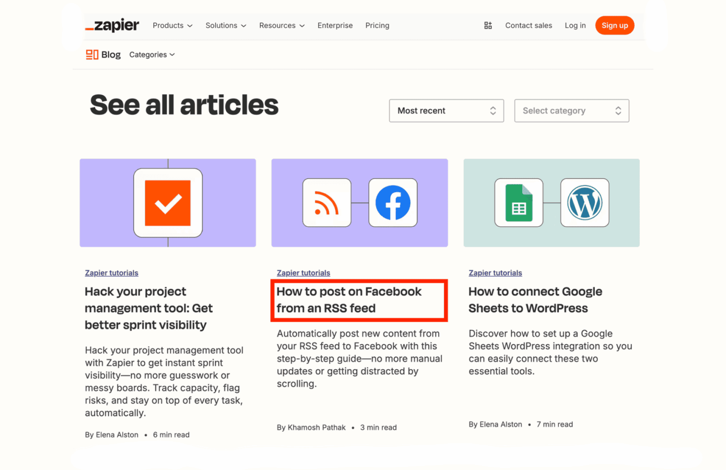 Zapier blog with a question-based article